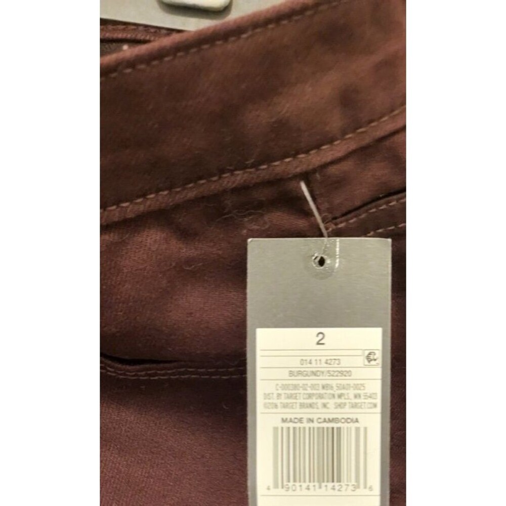 Mossimo Maroon Stretch Jeans Women's Size 2 - Picture 5 of 5